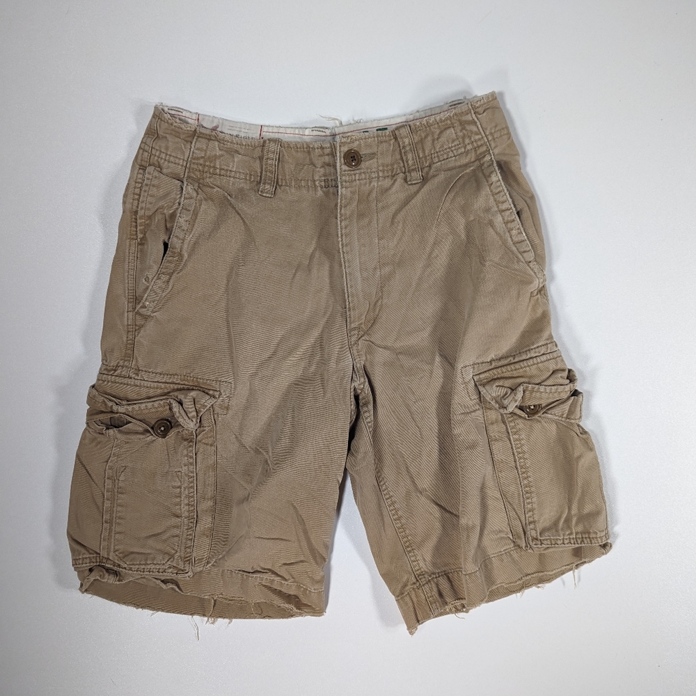 American Eagle Outfitters Cargo Shorts Men's Size 28 Brown Distressed